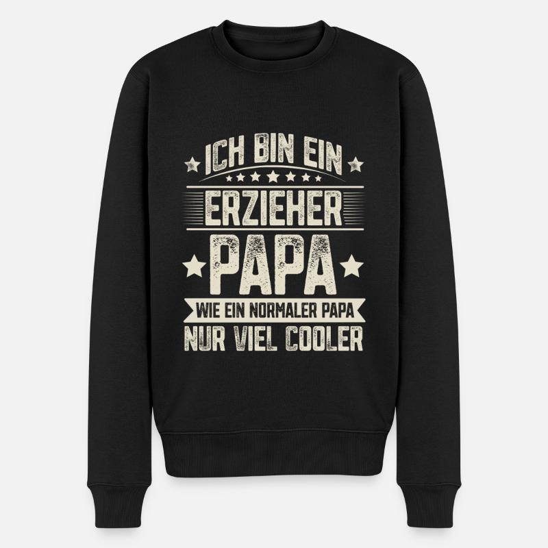 Erzieher Papa - Männer Premium Bio Pullover - Schwarz