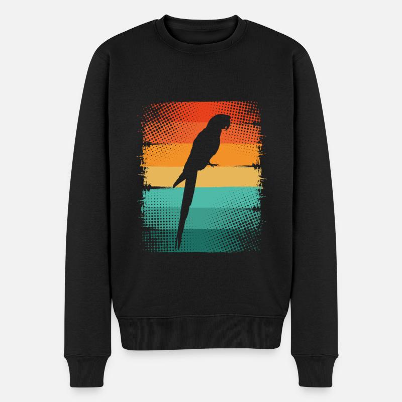Papagei - Männer Premium Bio Pullover - Schwarz