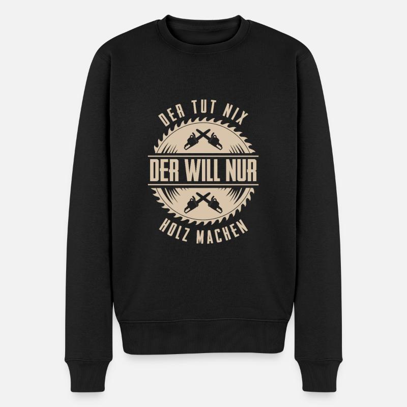 Holzfäller - Männer Premium Bio Pullover - Schwarz
