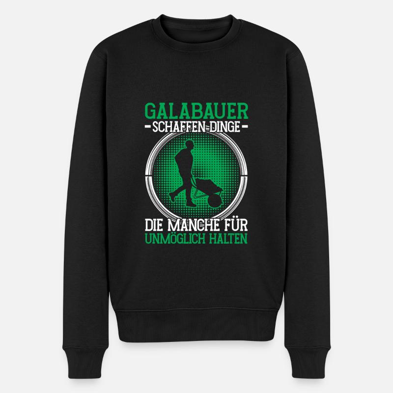 Galabauer unmöglich Landschaftsgärtner - Männer Premium Bio Pullover - Schwarz