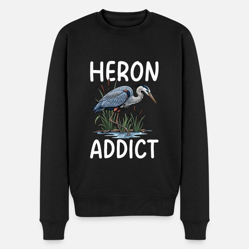 Héron accro - Pull Premium bio Homme - noir