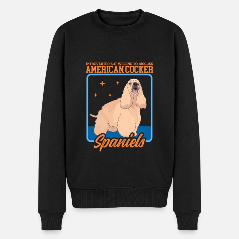 American Cocker Spaniel Gift - Men's Premium Organic Jumper - black