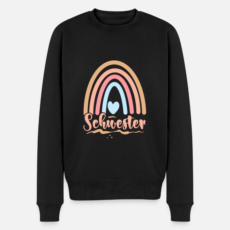 Schwester - Männer Premium Bio Pullover - Schwarz