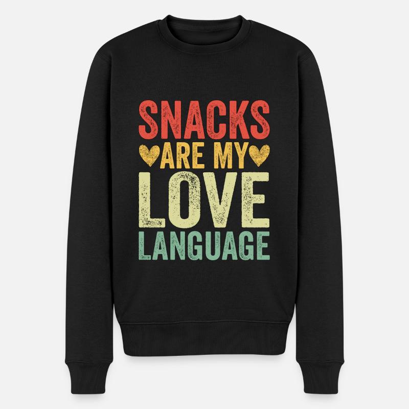 Snacks Are My Love Language - Männer Premium Bio Pullover - Schwarz