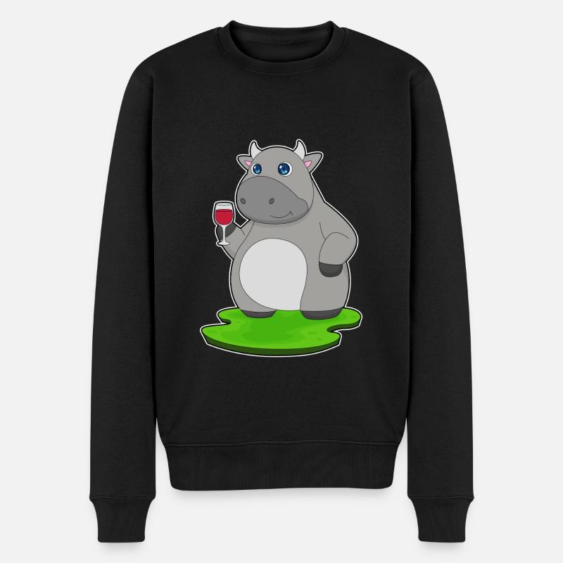 Vin rouge de vache - Pull Premium bio Homme - noir
