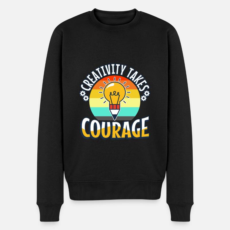 La créativité demande du courage - Pull Premium bio Homme - noir