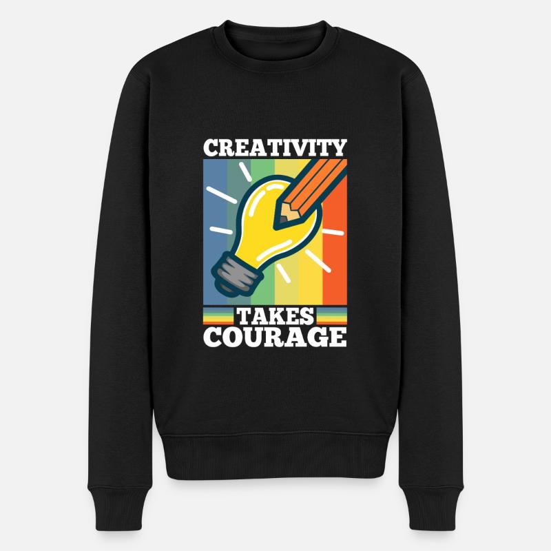 Creativity Takes Courage - Männer Premium Bio Pullover - Schwarz
