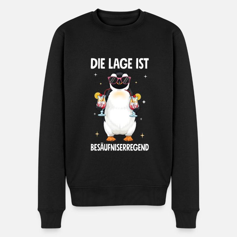 Die Lage Ist Besäufniserregend - Männer Premium Bio Pullover - Schwarz