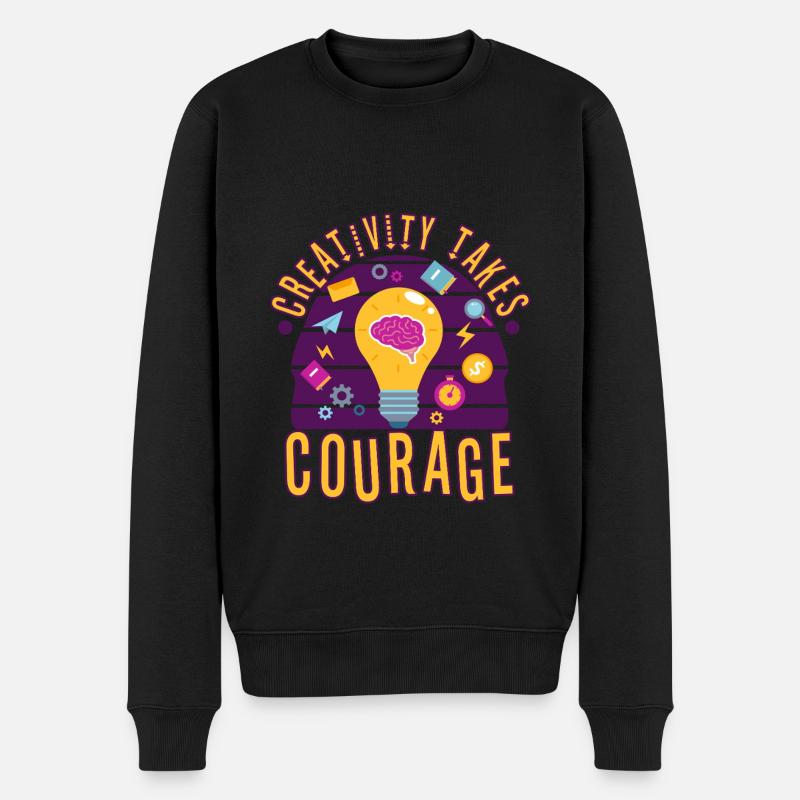 La créativité demande du courage - Pull Premium bio Homme - noir