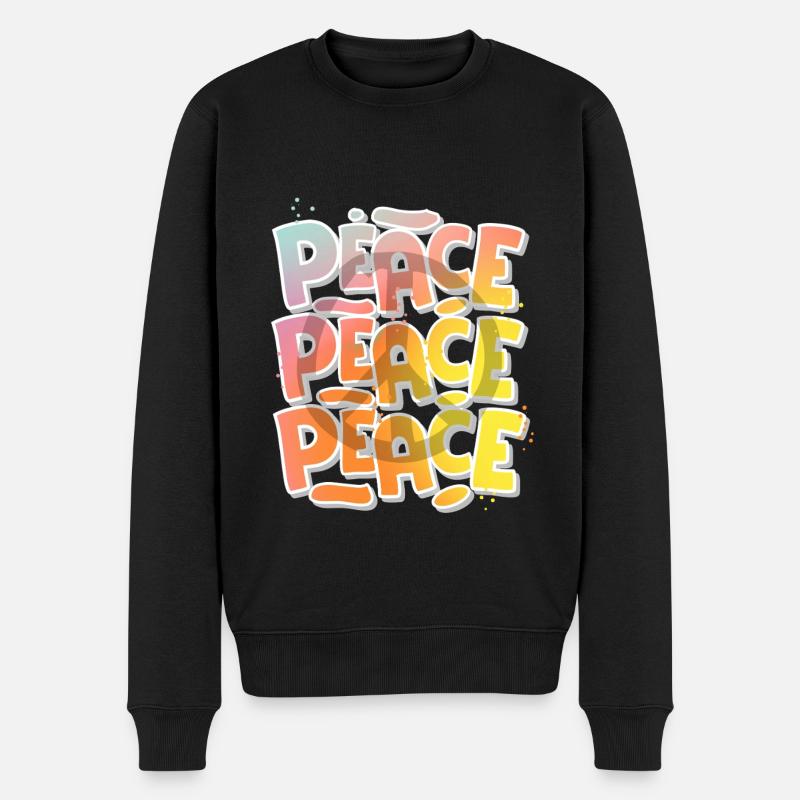 Peace - Männer Premium Bio Pullover - Schwarz