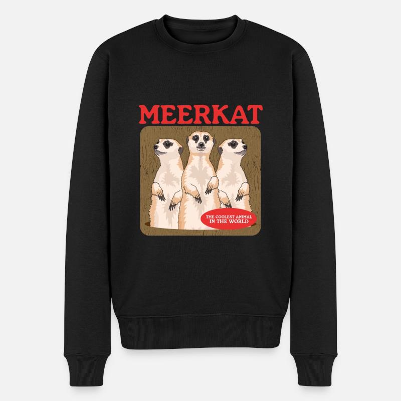 Erdmännchen süße Erdmännchen Geschenk - Männer Premium Bio Pullover - Schwarz