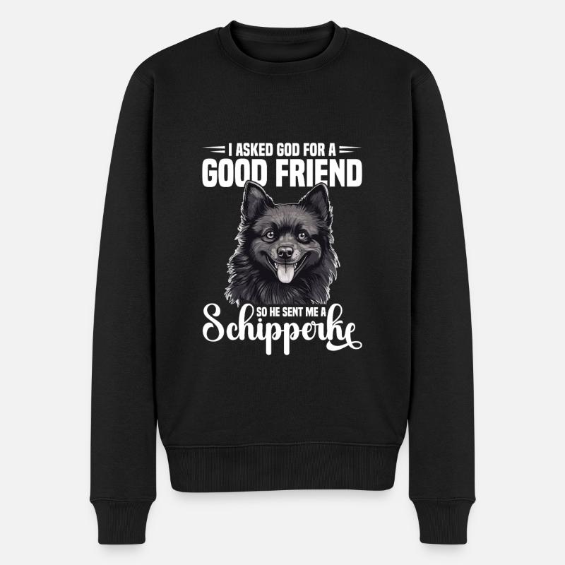 Ich Bat Gott Um Einen Gott Freund, Also Sandte Er - Männer Premium Bio Pullover - Schwarz
