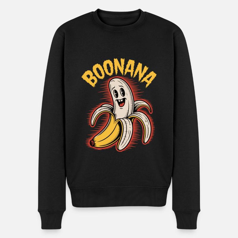 Boonana Banane Fantôme Halloween - Pull Premium bio Homme - noir