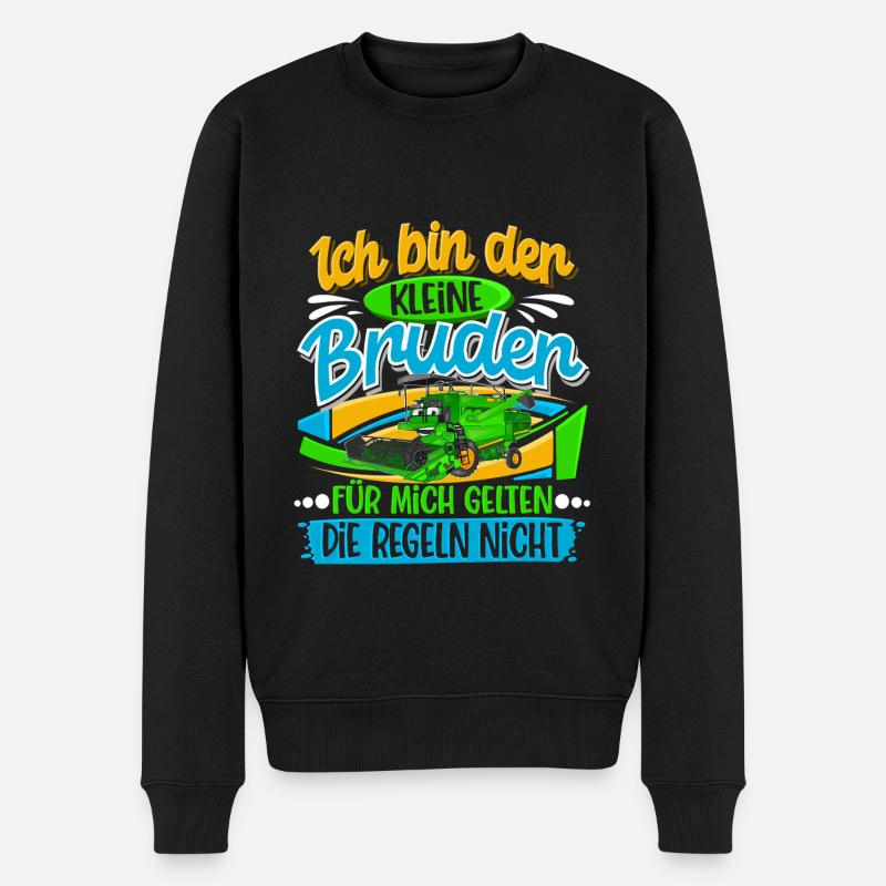 Kleiner Bruder - Männer Premium Bio Pullover - Schwarz