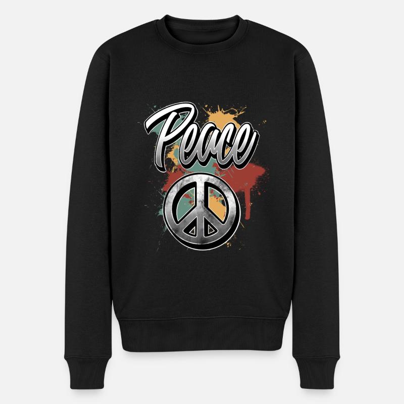 Signe de paix - Pull Premium bio Homme - noir
