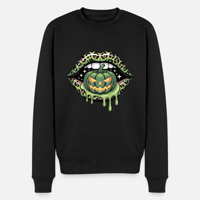 Lèvres léopard Halloween - Pull Premium bio Homme - noir