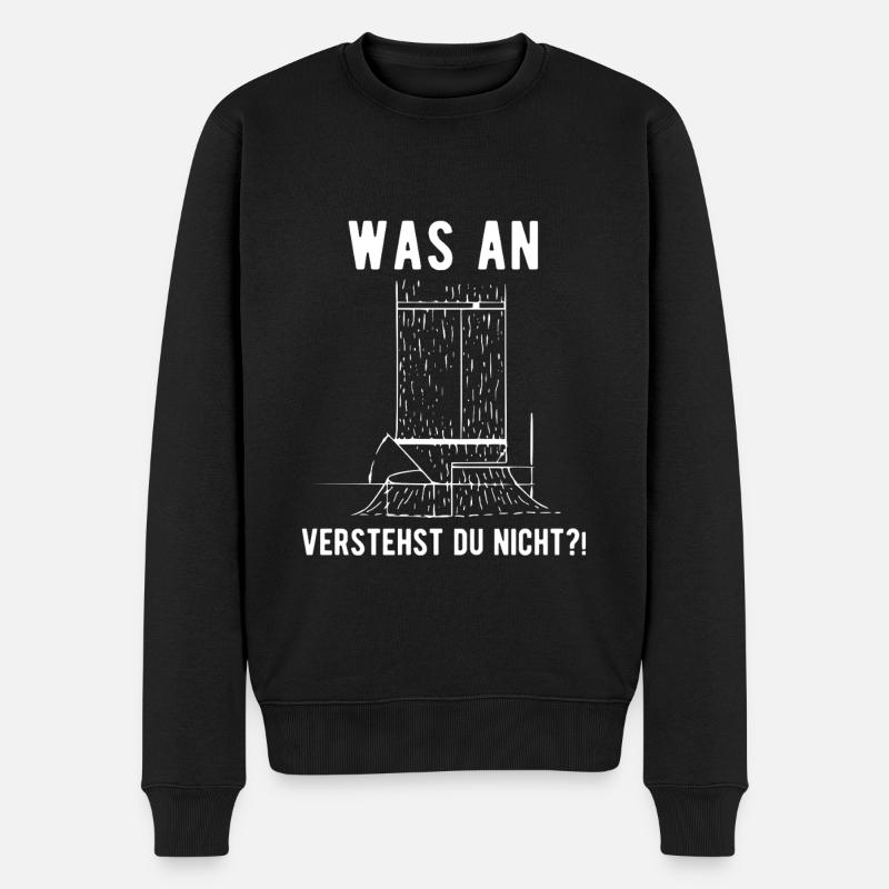 Forstwirt Foerster Holzfaeller lustiges Geschen - Männer Premium Bio Pullover - Schwarz