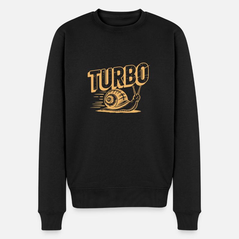Turbo Schnecke - Männer Premium Bio Pullover - Schwarz
