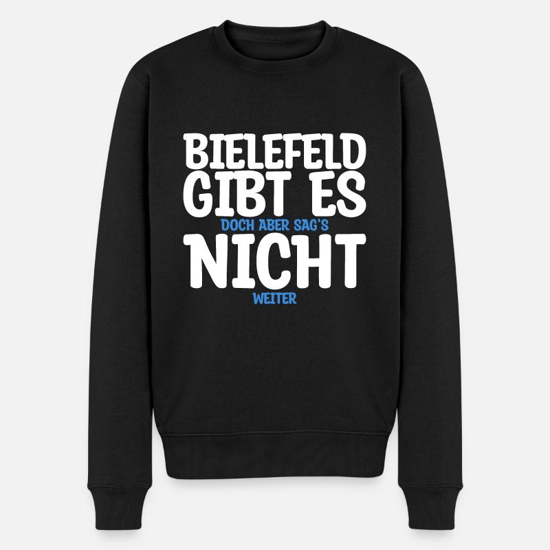 Bielefeld gibt es nicht Geschenk - Männer Premium Bio Pullover - Schwarz