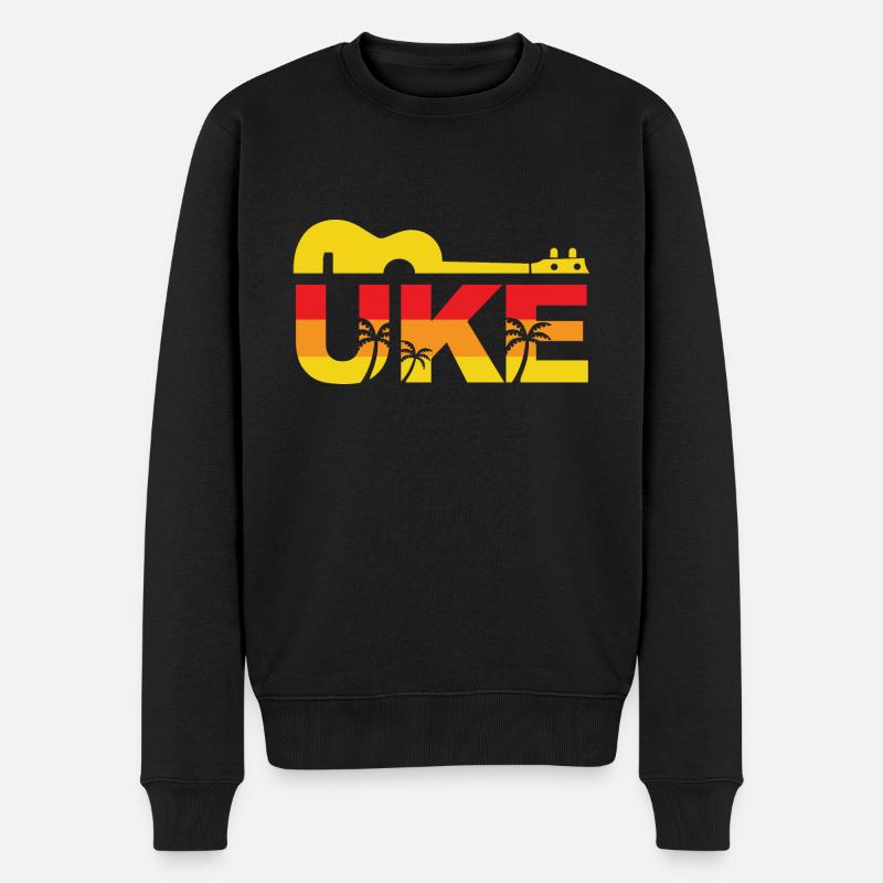 Ukulele UKE - Männer Premium Bio Pullover - Schwarz