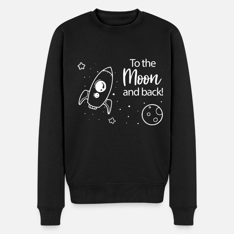 To The Moon and Back - weiß - Männer Premium Bio Pullover - Schwarz