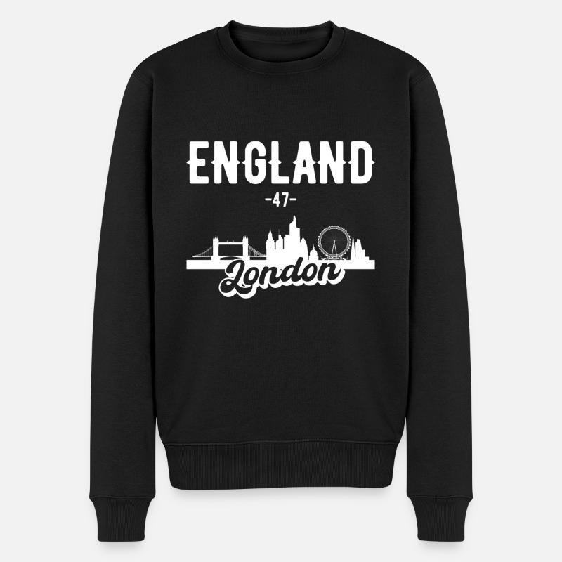 London Skyline Geschenk - Männer Premium Bio Pullover - Schwarz