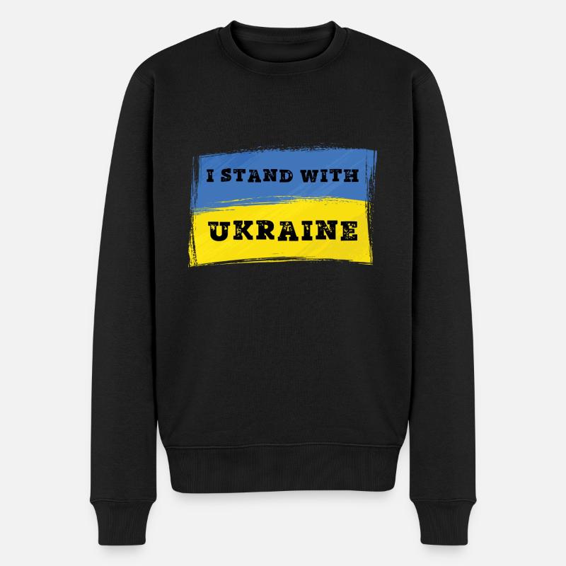 Je suis aux côtés de l’Ukraine - Ukraine - Pull Premium bio Homme - noir
