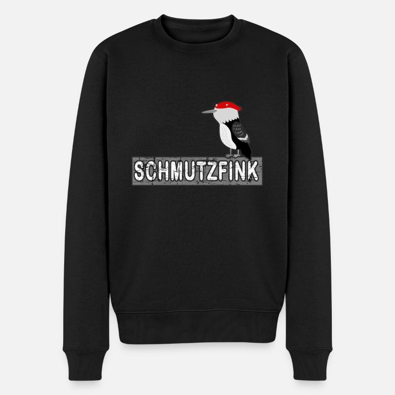 schmutzfink dreckspatz kleiner niedlicher vogel - Männer Premium Bio Pullover - Schwarz