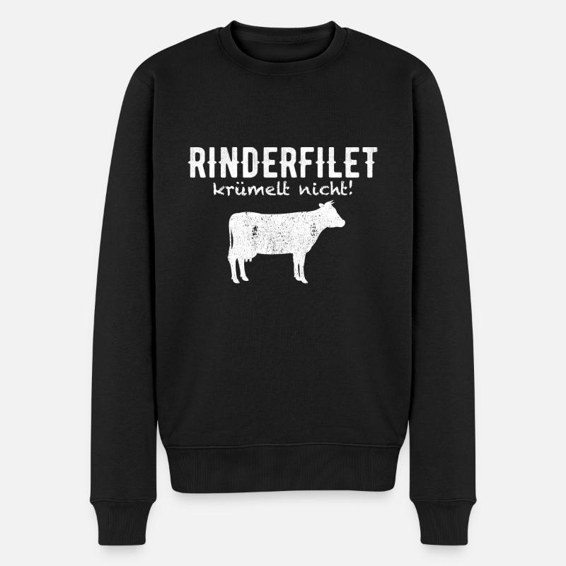 Rinderfilet anti vegan Geschenk - Männer Premium Bio Pullover - Schwarz