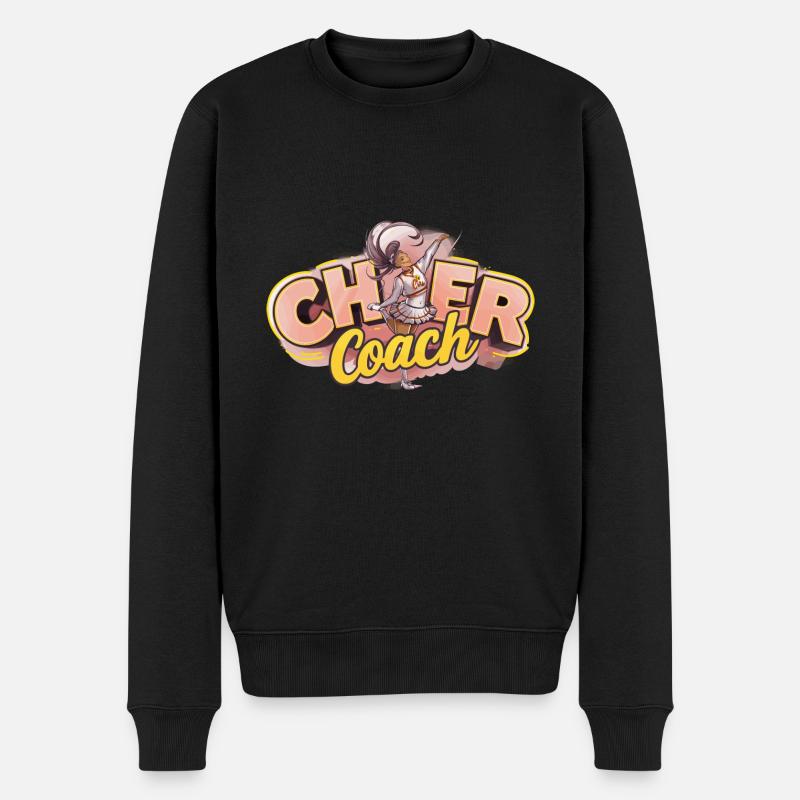 Cheerleading a Sport Tumbles and Lifts Spirits - Männer Premium Bio Pullover - Schwarz
