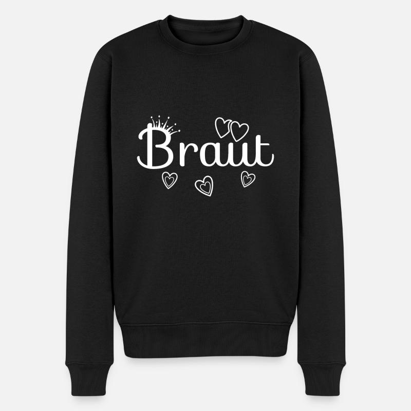 Braut - Männer Premium Bio Pullover - Schwarz