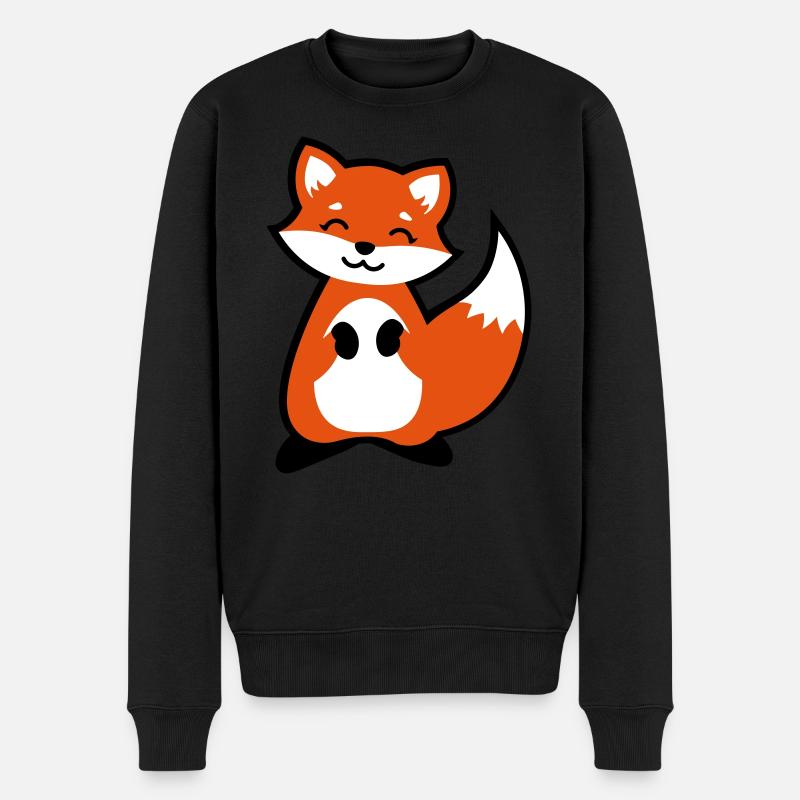 Enfant animal mignon renard - Pull Premium bio Homme - noir