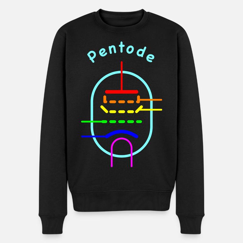 Regenbogen Pentode - Vakuumröhren-Symbol - Männer Premium Bio Pullover - Schwarz