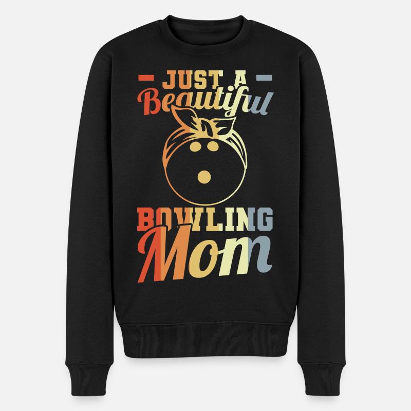 Bowling Mama - Männer Premium Bio Pullover - Schwarz