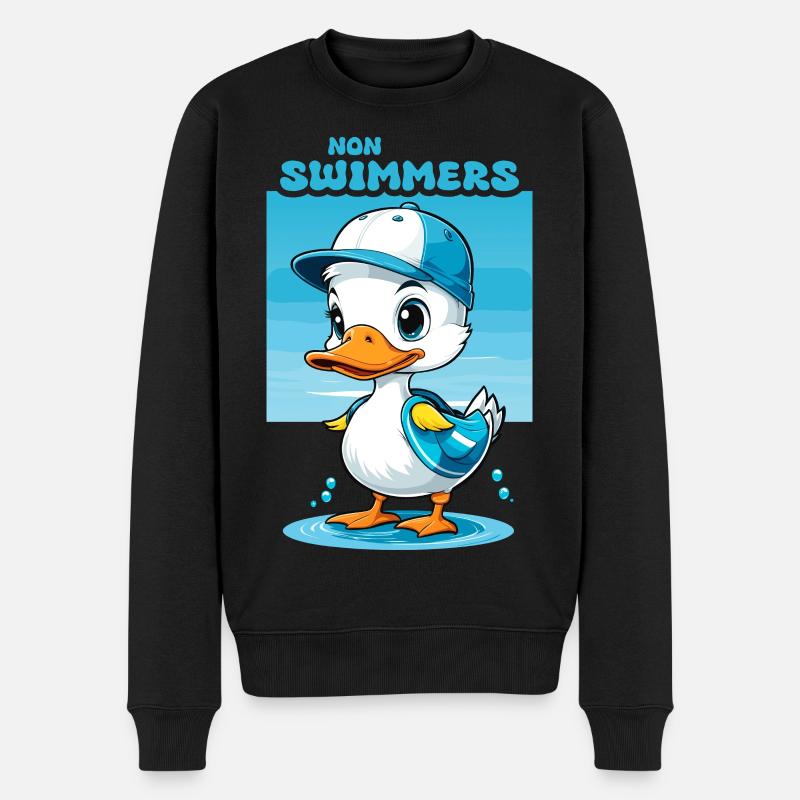 Nichtschwimmer - Männer Premium Bio Pullover - Schwarz