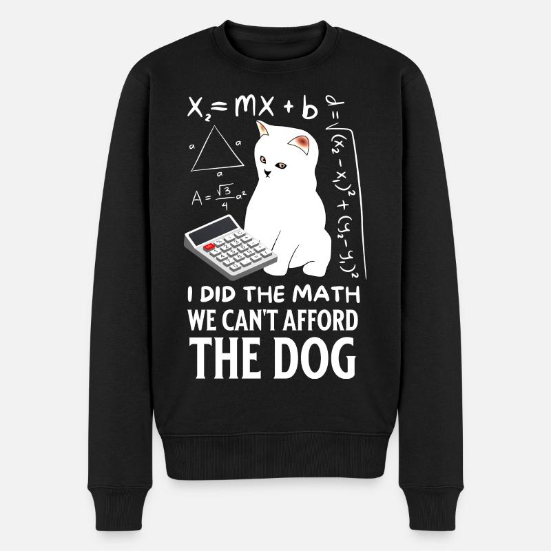 Humorvolles Katzen-Mathe-Design - Männer Premium Bio Pullover - Schwarz