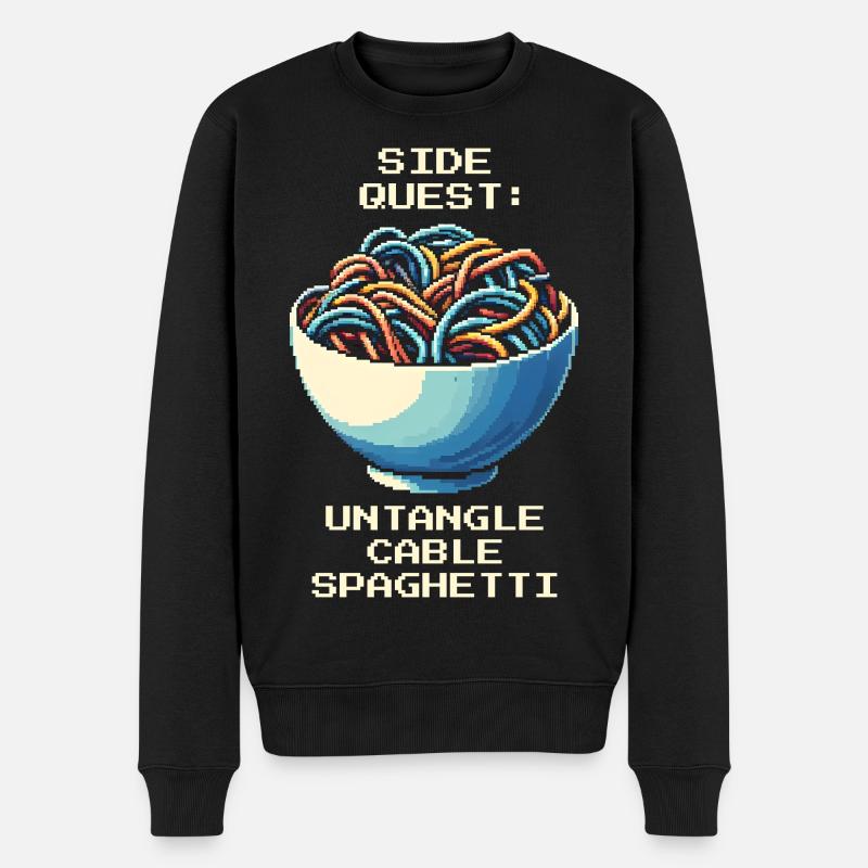 Cable clutter untangled | Cable management - Men's Premium Organic Jumper - black