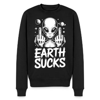 Alien Stinkefinger - Männer Premium Bio Pullover - Schwarz - Vorne - Nico (187cm)