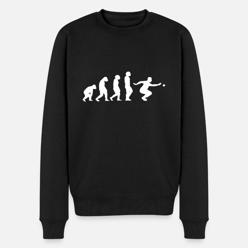 Boule Petanque Boccia Evolution Geschenkidee - Männer Premium Bio Pullover - Schwarz