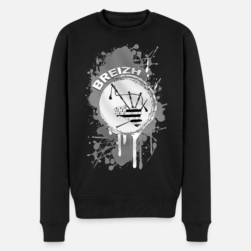 Breizh Bagpipe - Pull Premium bio Homme - noir