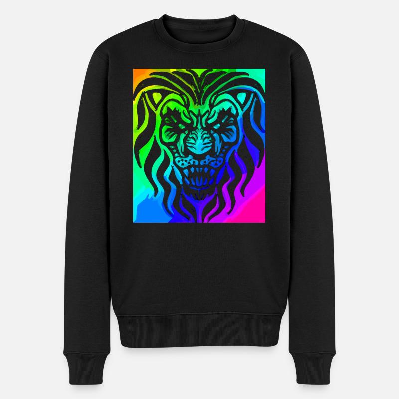 | lion | animale | prédateur Rugir - Pull Premium bio Homme - noir