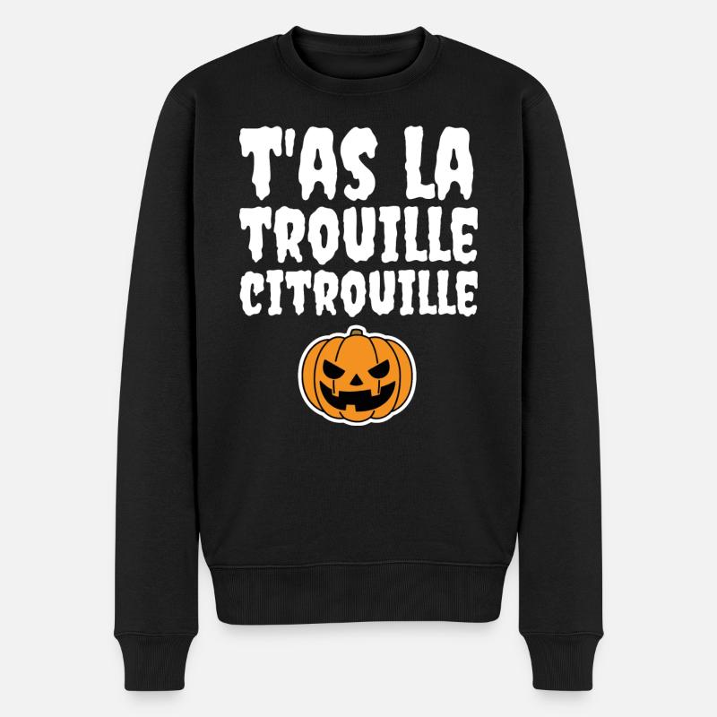 T'as la trouille citrouille - Pull Premium bio Homme - noir
