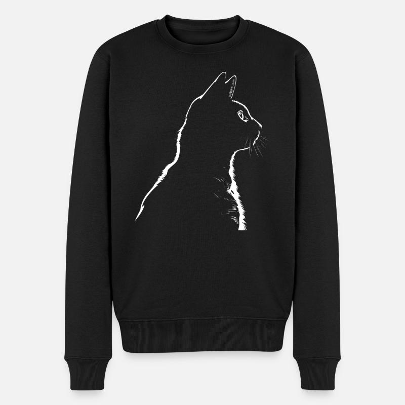 Katze, katzenmotiv - Männer Premium Bio Pullover - Schwarz