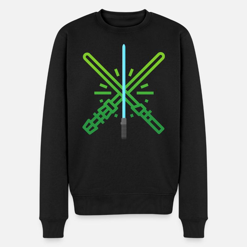 Sabre Laser Vert Bleu - Pull Premium bio Homme - noir