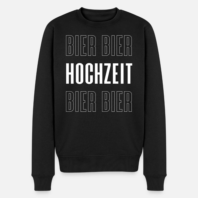JGA Bier Hochzeit Bier Junggesellenabschied - Männer Premium Bio Pullover - Schwarz
