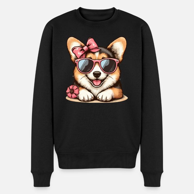 Fille Corgi - Pull Premium bio Homme - noir
