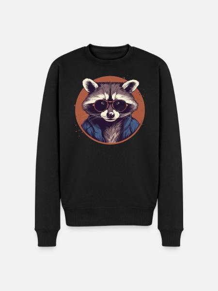 raccoon sunglasses dandruff ringtail - Men's Premium Organic Jumper - black