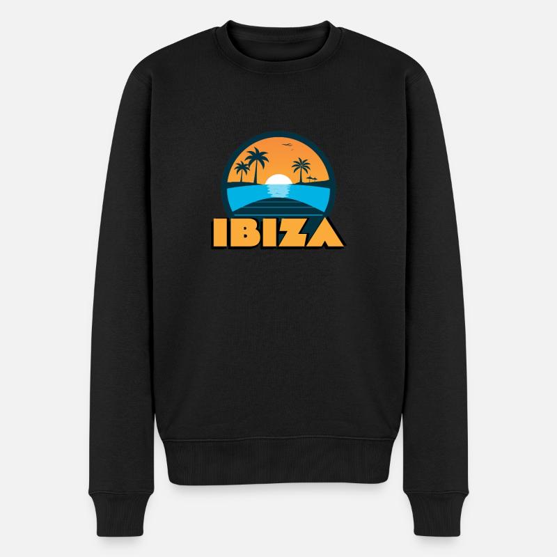 Coucher de soleil à Ibiza - Pull Premium bio Homme - noir