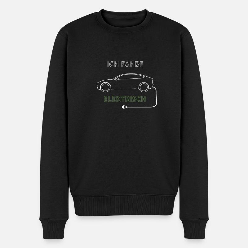 Ich fahre elektrisch - Männer Premium Bio Pullover - Schwarz