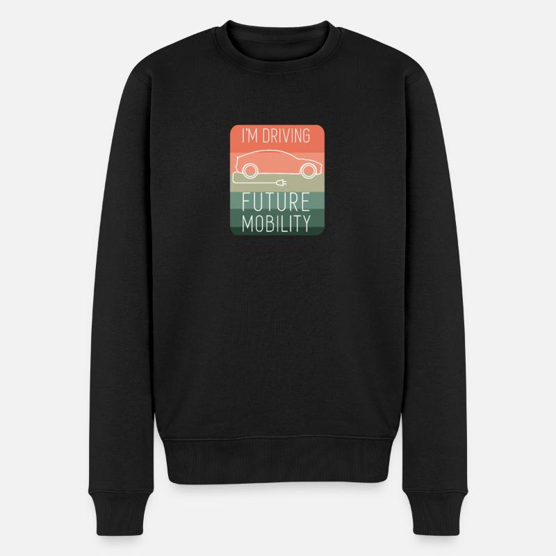 I'm driving future mobility - retro Elektroauto - Männer Premium Bio Pullover - Schwarz